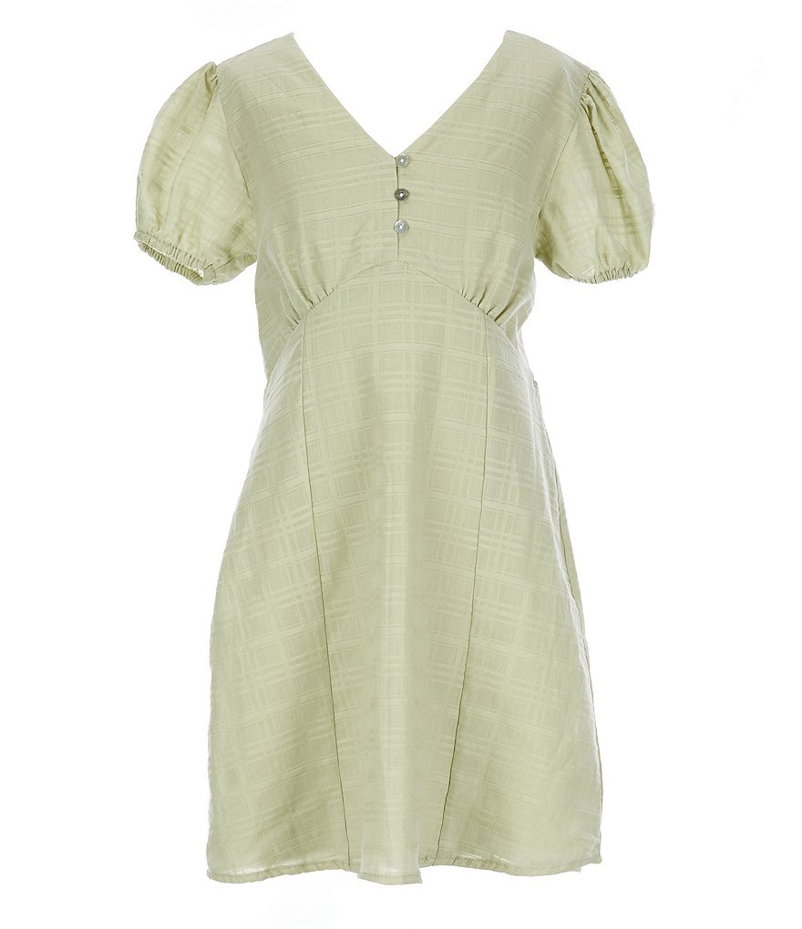 Chelsea & Violet Chelsea & Violet Girls Big Girls 7-16 Puff Sleeve Button-Front Shift Dress