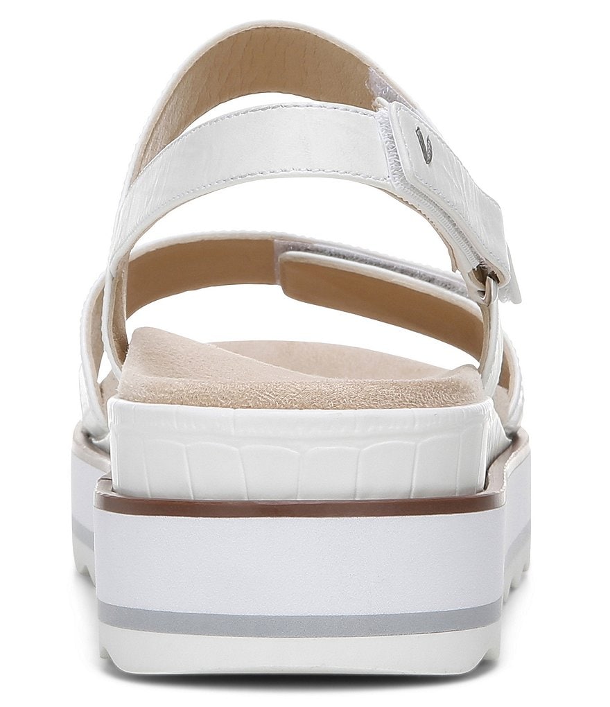 Vionic Brielle Croc Embossed Platform Wedge Sandals
