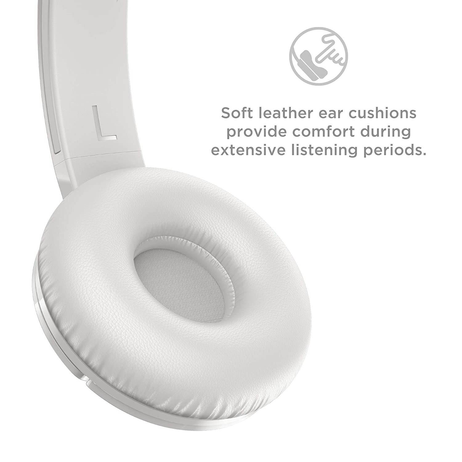 TCL MTRO200BT Wireless On-Ear Headphones Super Light Weight Headphones with 32mm Drivers for Huge Bass and 20 Hour Playtime &ndash; Ash White