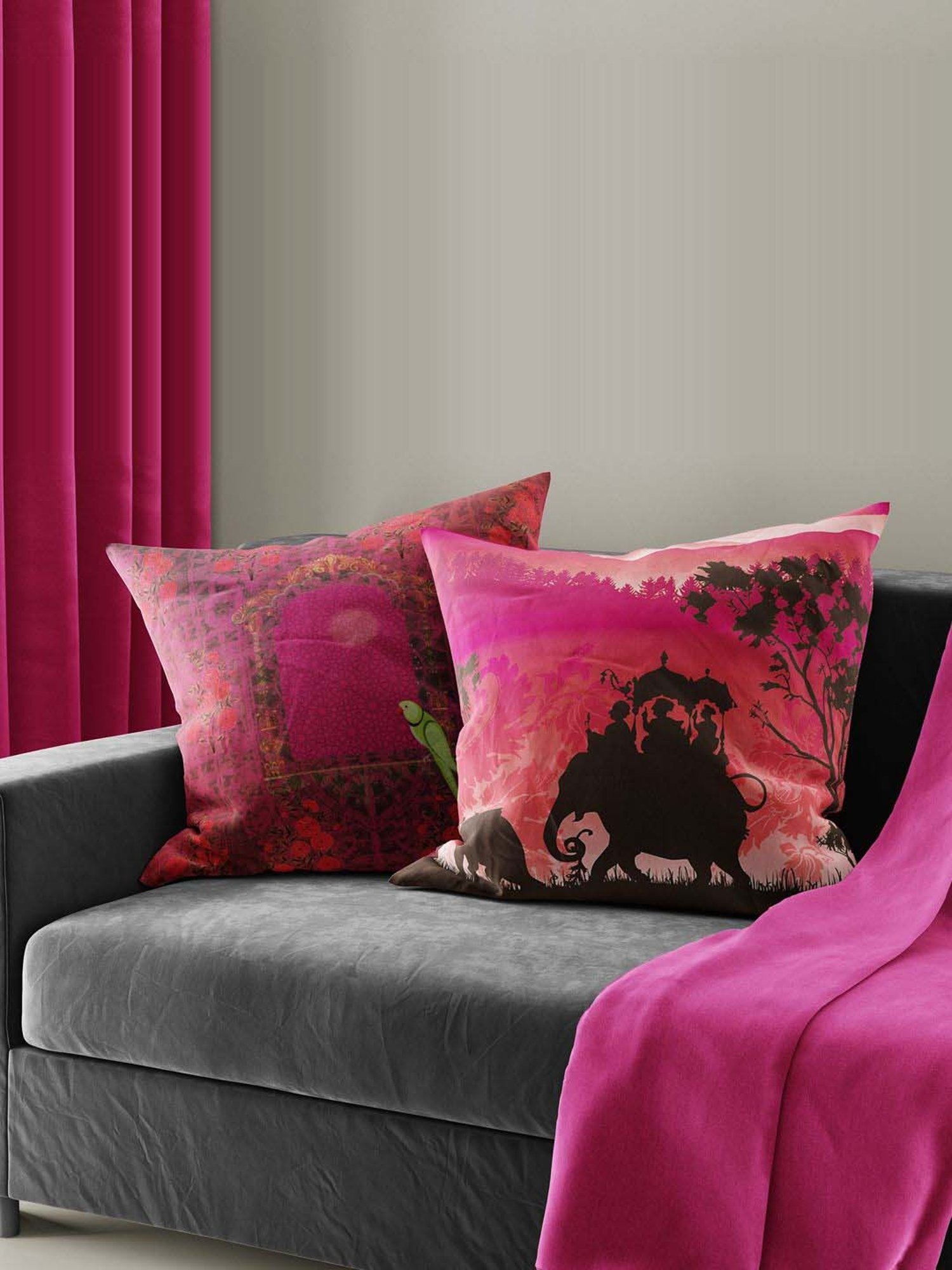 Bianca Ruyal Red Microfibre Medium Cushion Cover - Set of 2