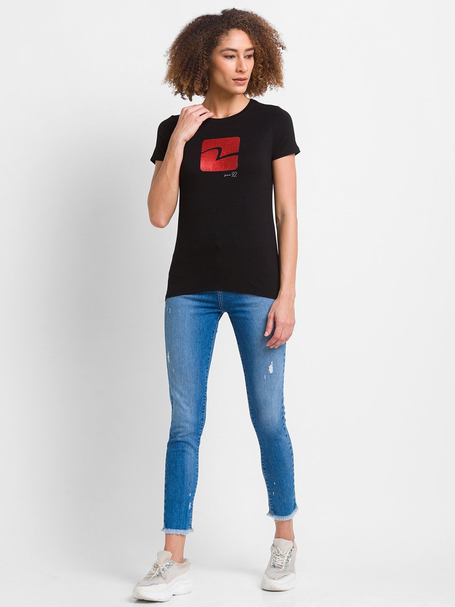 Spykar Black Printed Top