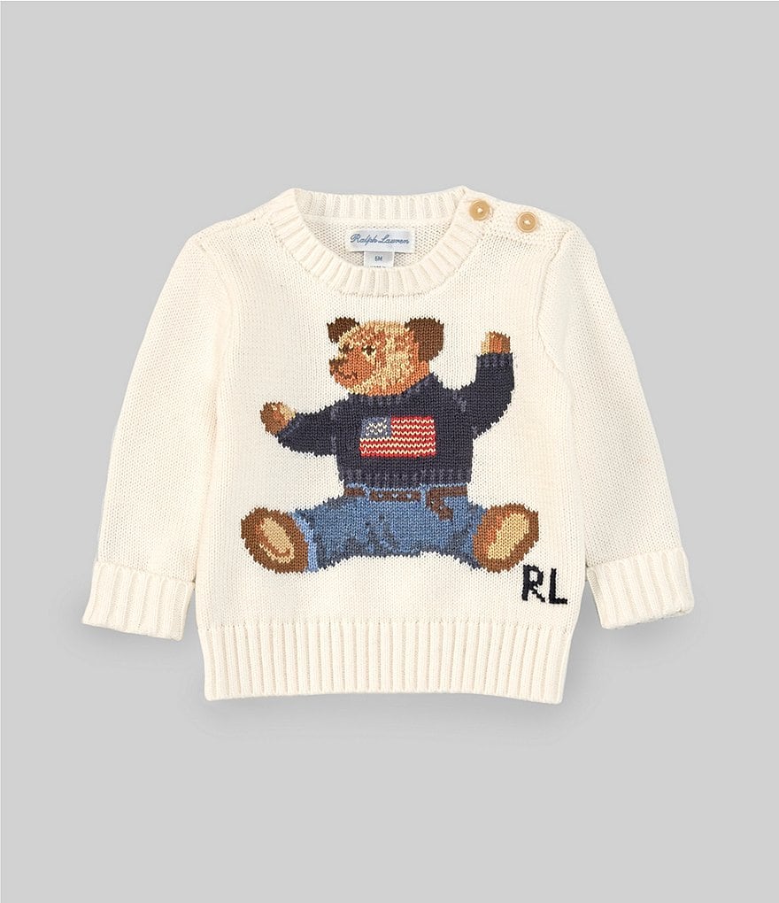 Ralph Lauren Baby Boys 3-24 Months Long-Sleeve Flag Bear Sweater