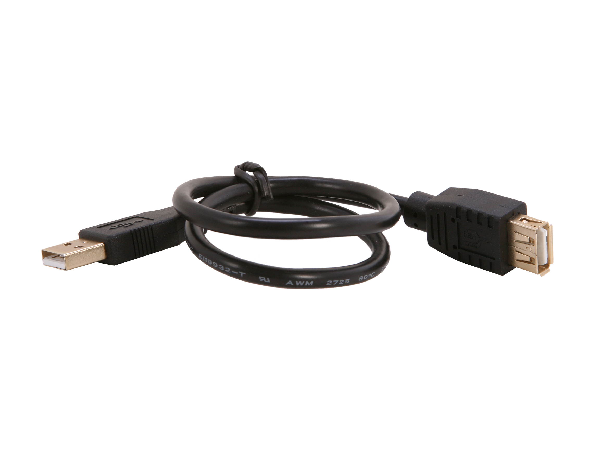 Rosewill RCAB-11004 USB2.0 A Male to A Female Extension Cable, Gold Plated, Black