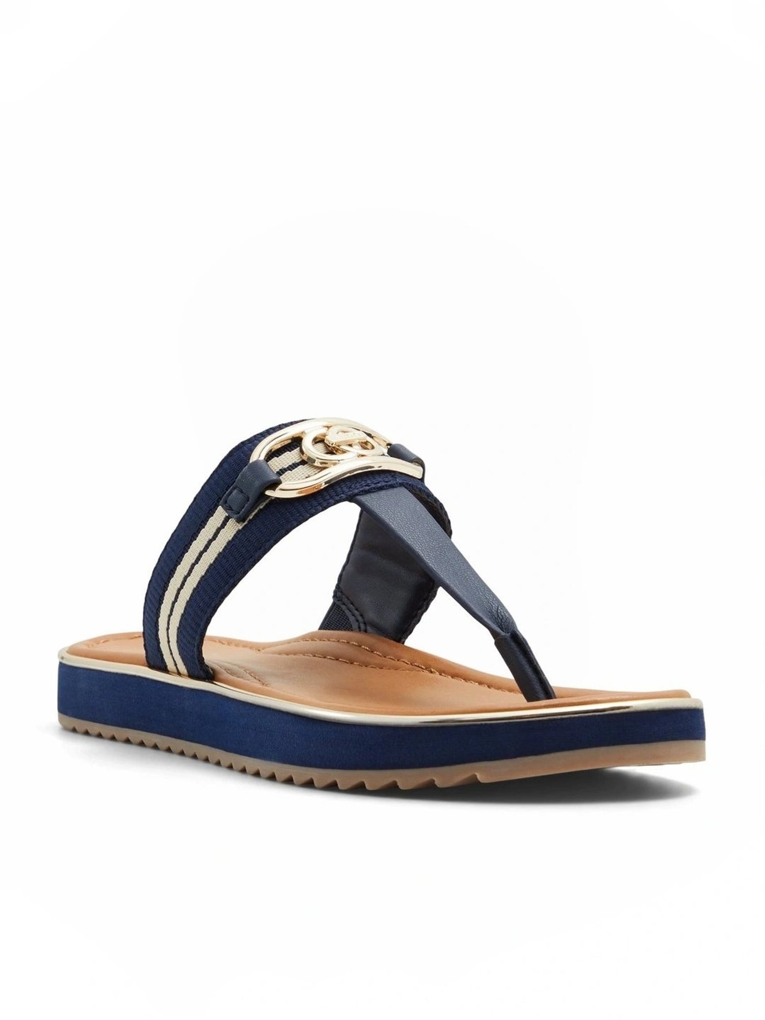 Aldo Women's NESIEN Navy T-Strap Sandals