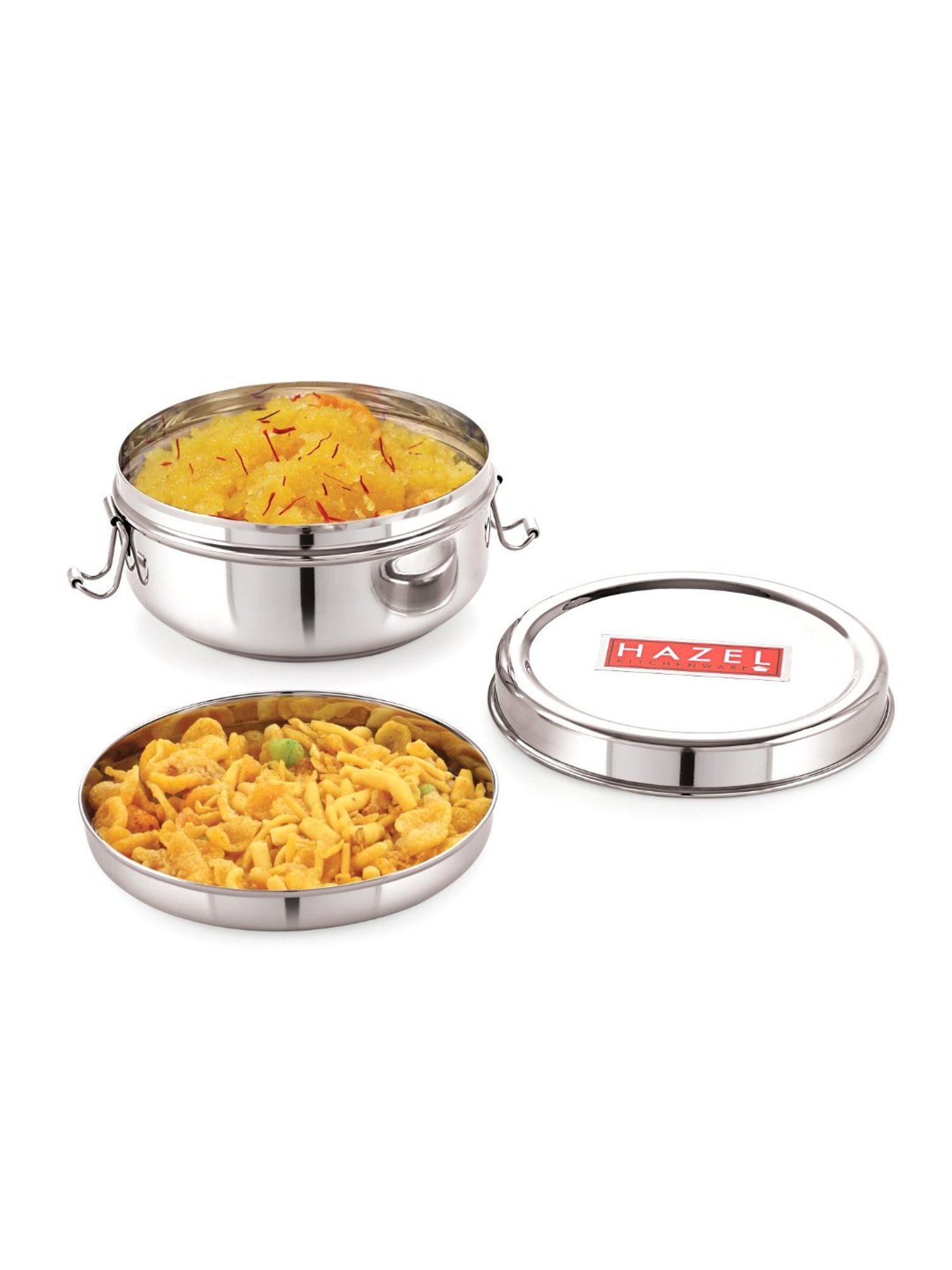 HAZEL Silver Stainless Steel Storage Container - Set of 3