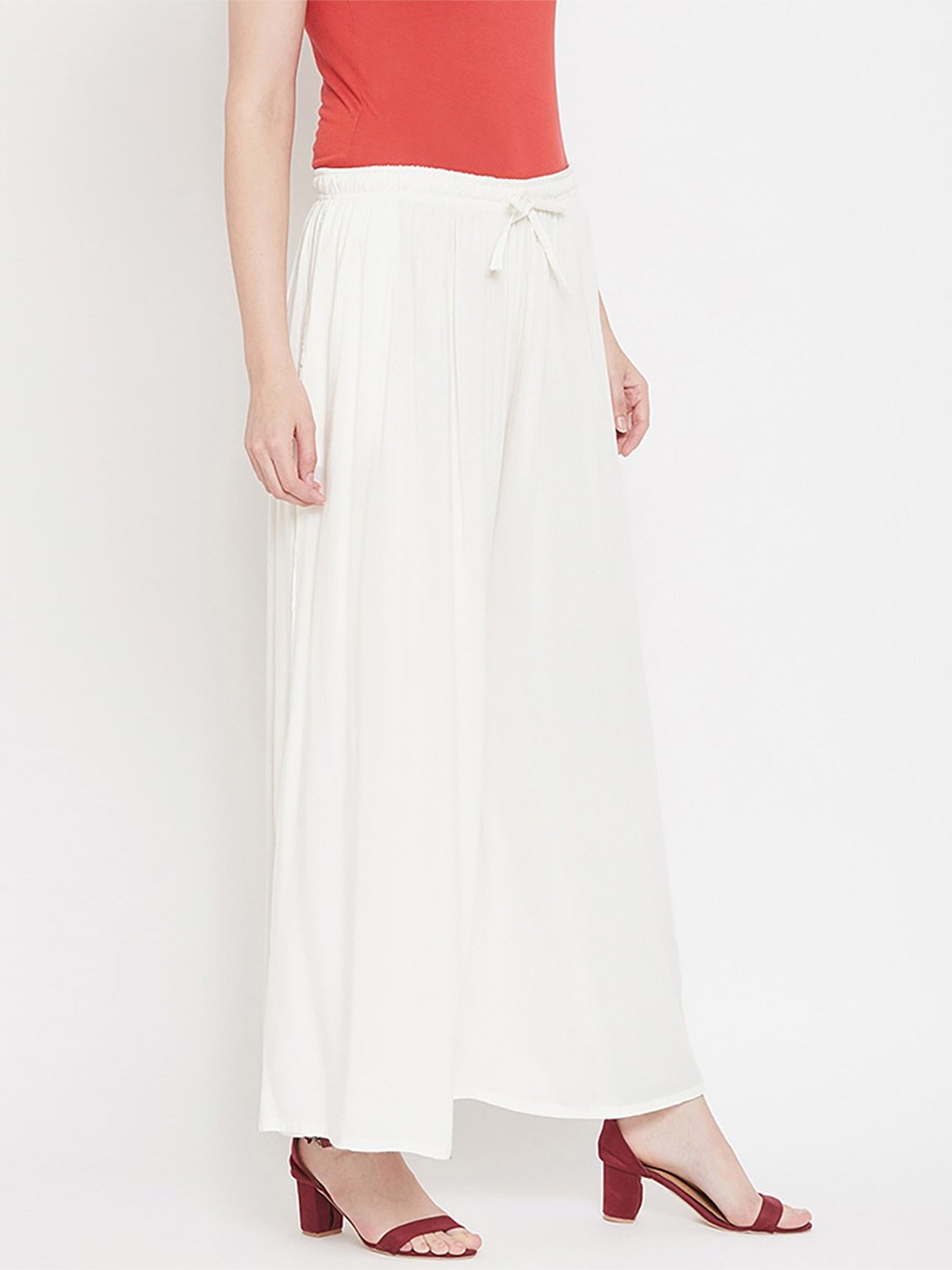 Castle Off-White Regular Fit Palazzos