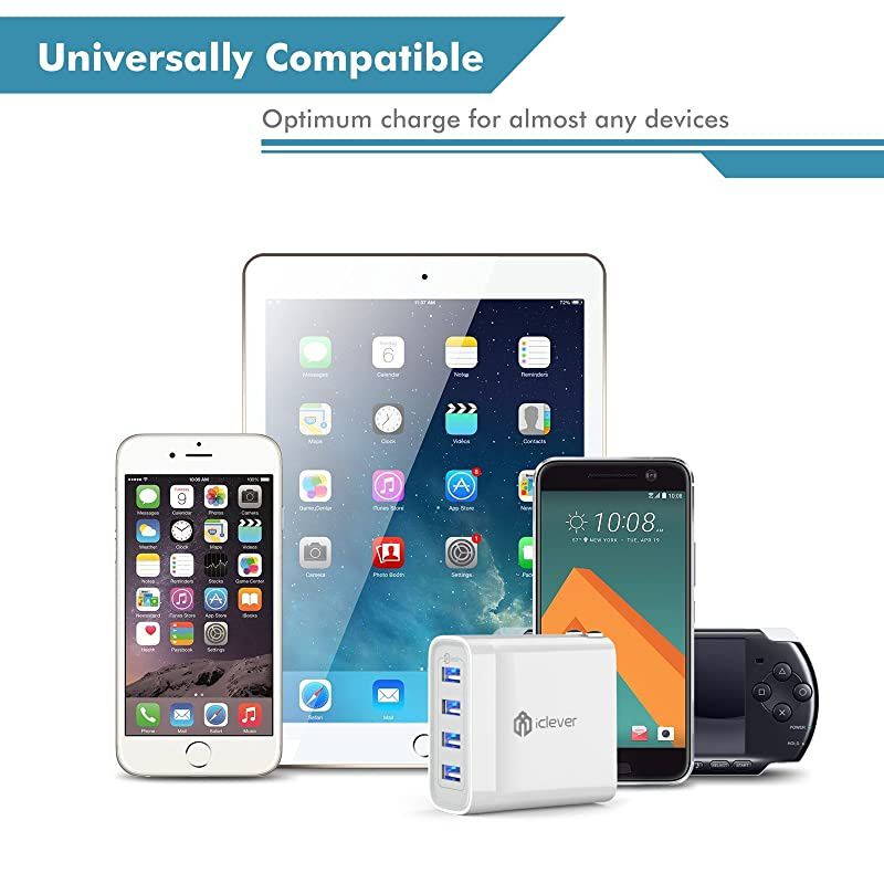 USB Wall Charger 40W 4Port Charging Station MultiPort Travel Charger for iPhone 11 ProXsXs MaxXrX876Plus iPad ProAirMin 43 GalaxyNoteEdge LG Nexus HTC and More