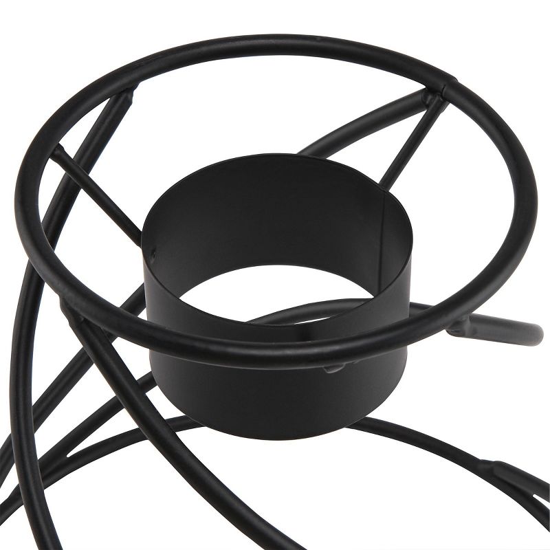 8" x 9" Indoor/Outdoor Spiraling Metal Gazing Globe Stand Black - Alpine Corporation