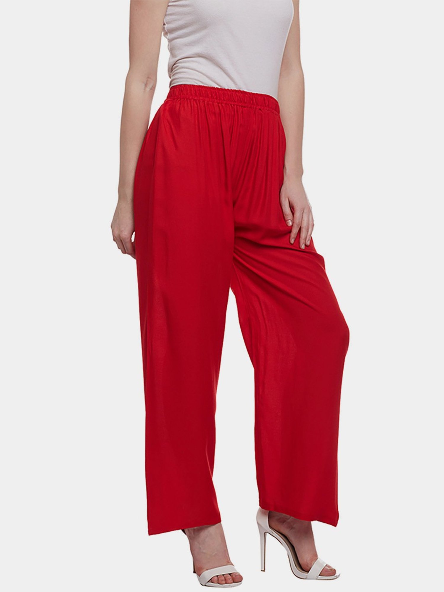 Castle Red Straight Fit Palazzos