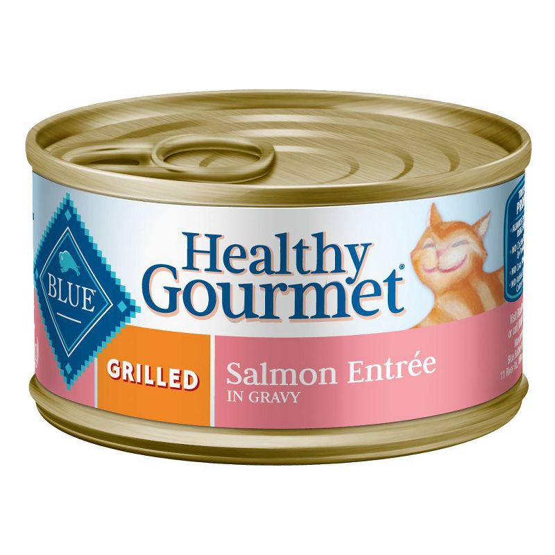 Blue Buffalo Healthy Gourmet Grilled Salmon Entrée In Gravy Premium Wet Cat Food - 3oz