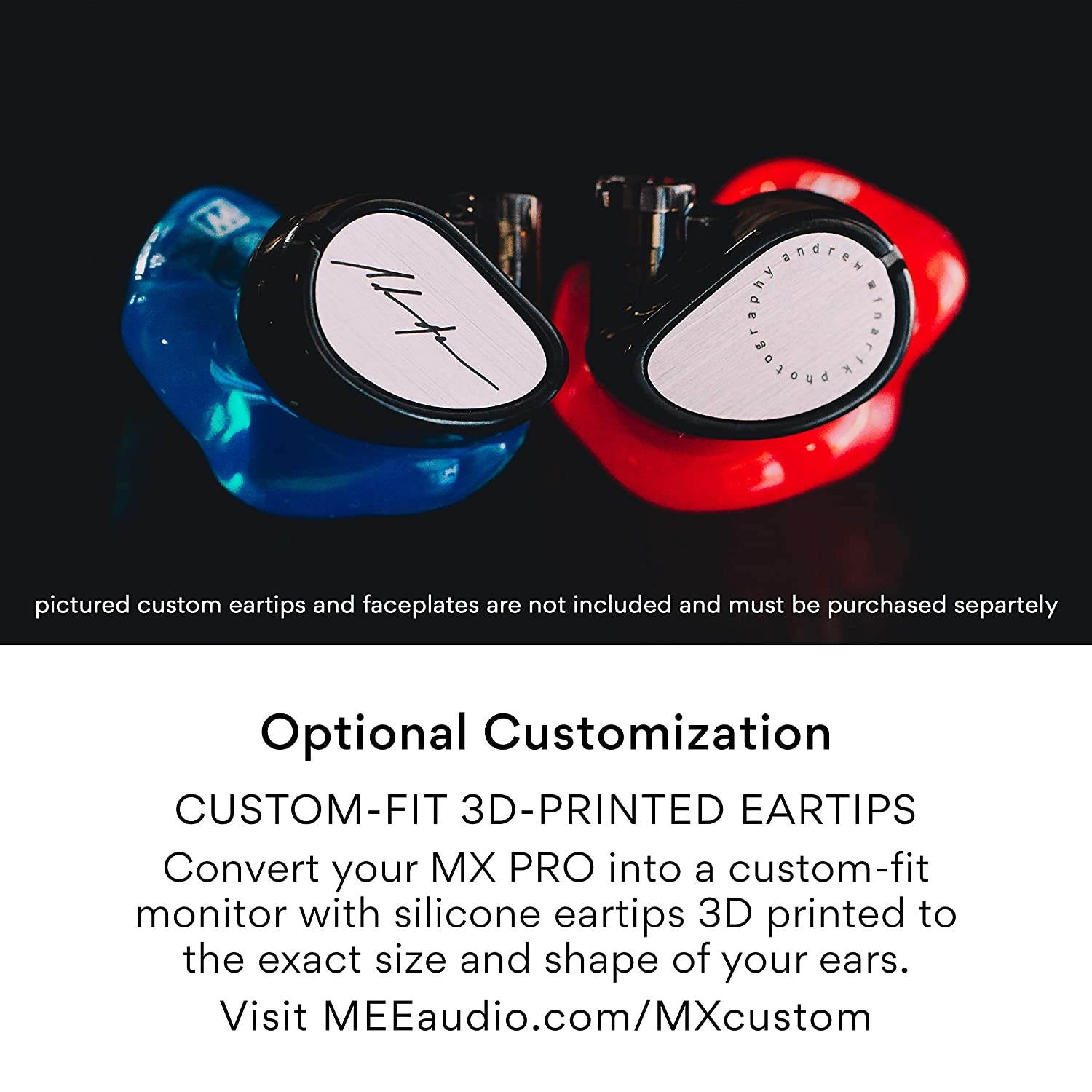 MEE Professional MX2 PRO Customizable Noise-Isolating Universal-Fit Modular Musician&rsquo;s in-Ear Monitors (Clear)