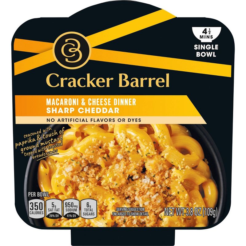 Cracker Barrel Single Bowl Mac & Cheese Sharp Cheddar - 3.8oz
