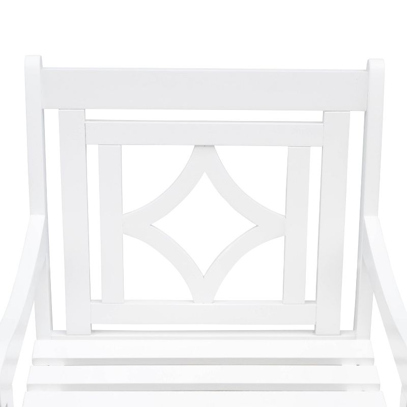 Bradley 6pc Wood Curvy Outdoor Patio Dining Set - White - Vifah