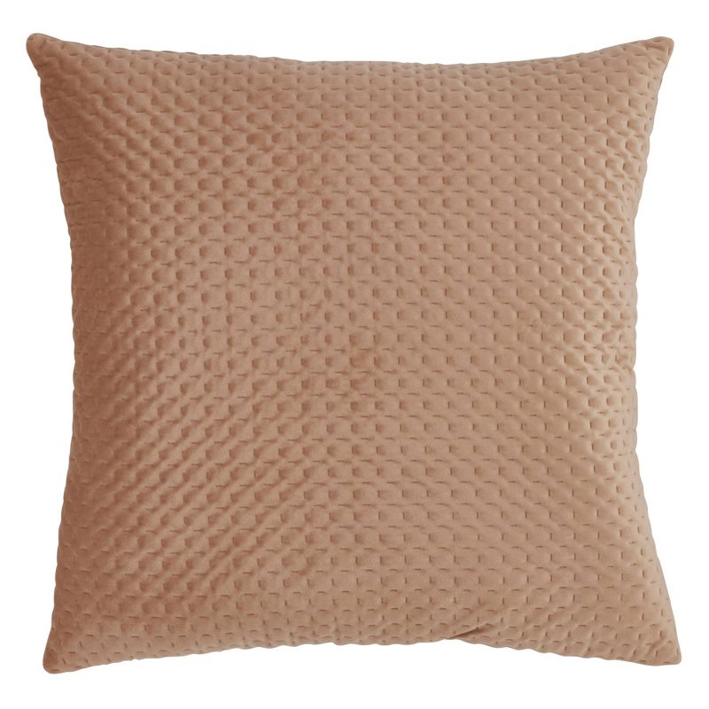 Poly Filled Pinsonic Velvet Pillow Beige - Saro Lifestyle