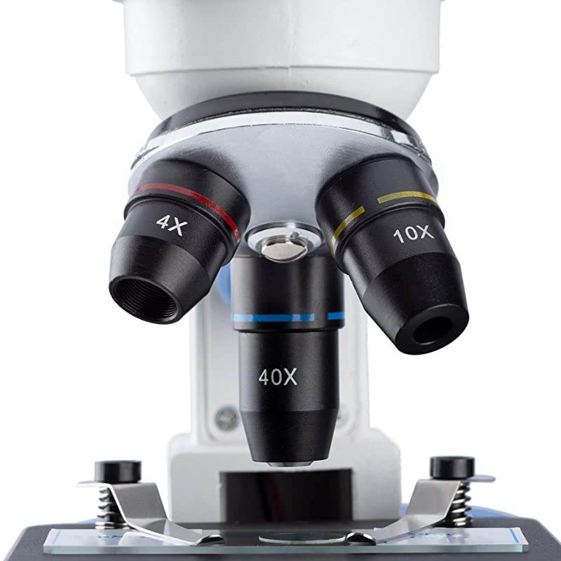 Kids M50C-B14-WM 40X-1000X Dual Illumination Microscope (Blue) with Slide Prep Kit and Book