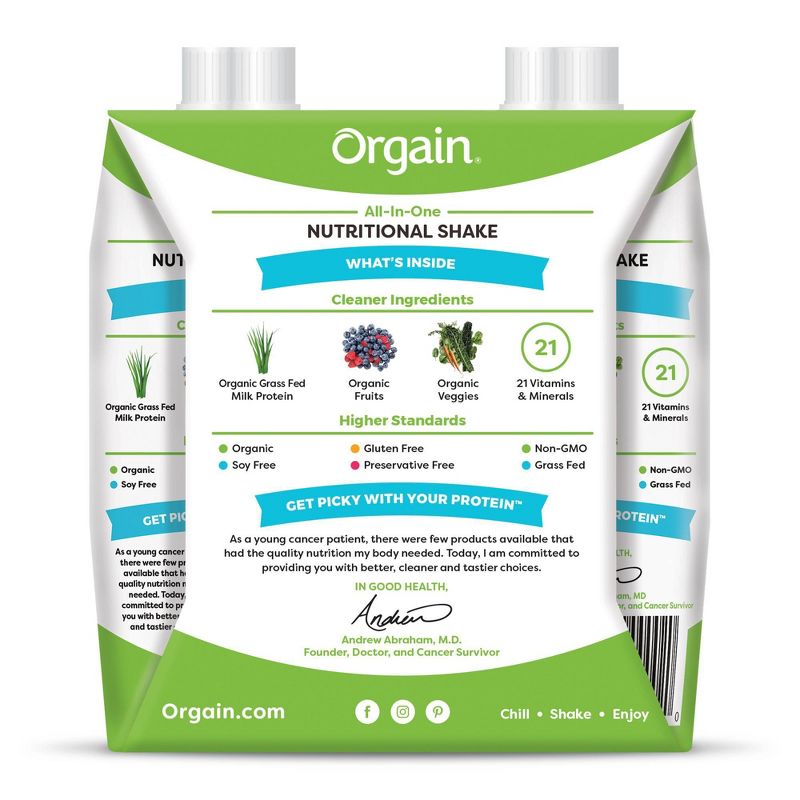Orgain Nutritional Shake - Vanilla - 11 fl oz/4pk