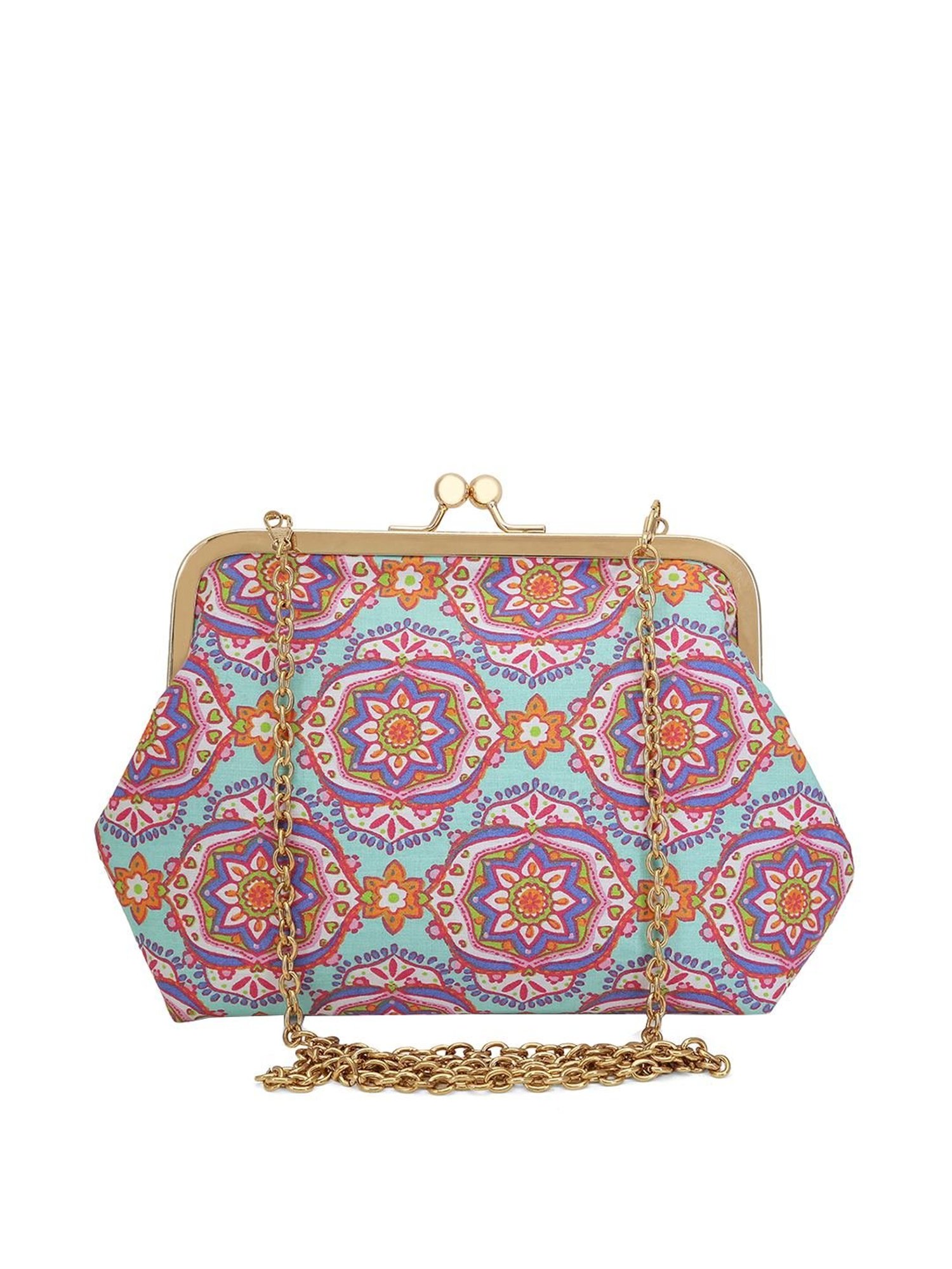 Tarini Nirula Pink & Blue Silk Clutch