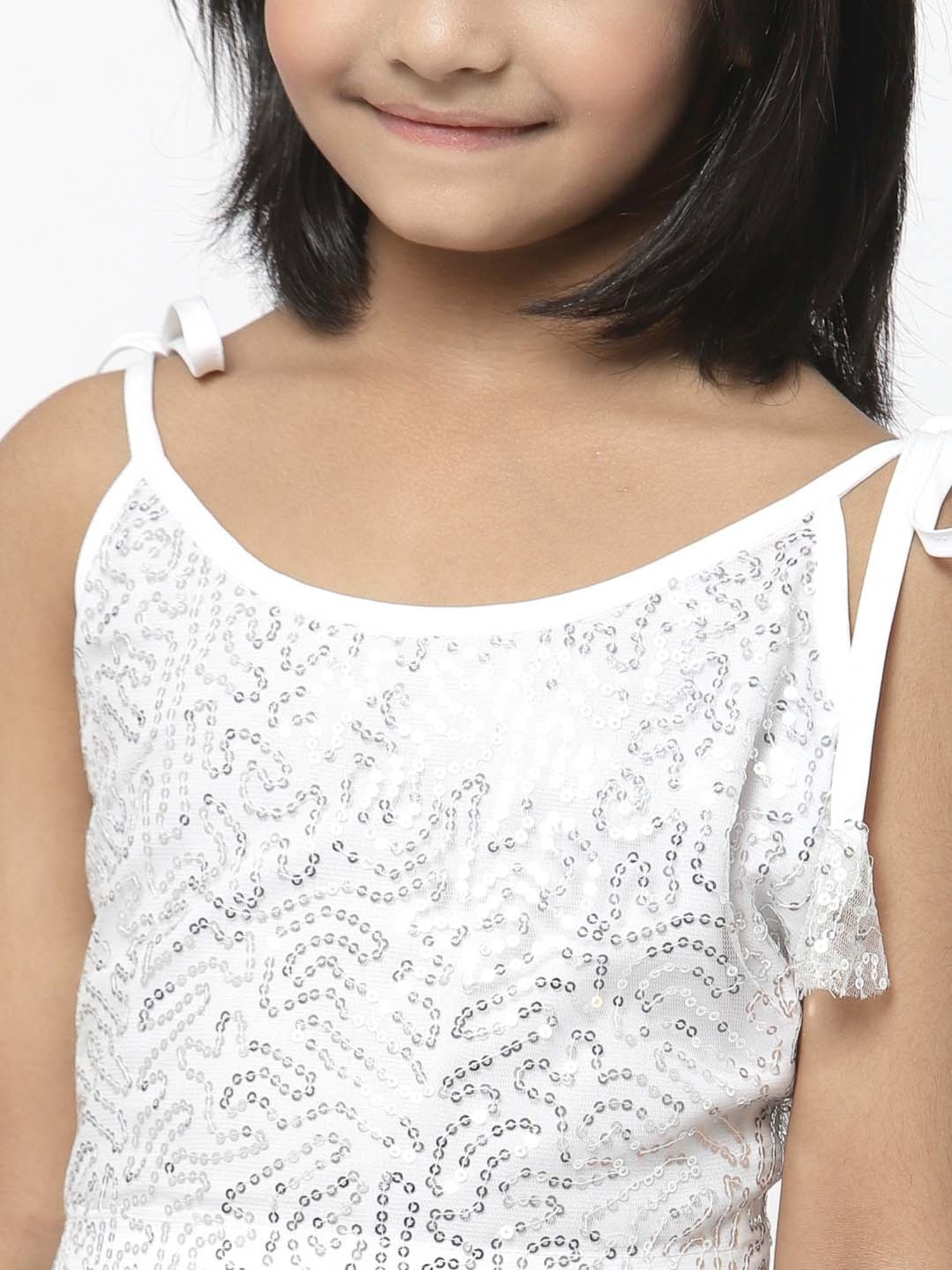 studiorasa Kids White Sequence Top