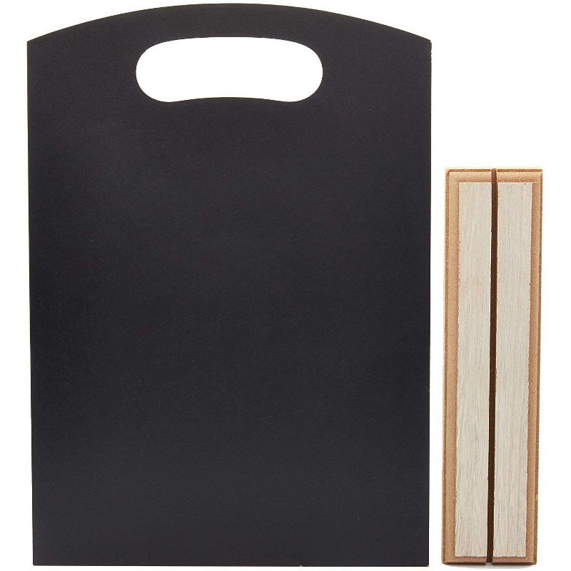 Juvale 4-Pack Mini Tabletop Chalkboard Signs with Wood Base & Hanger, 8 x 12 inches