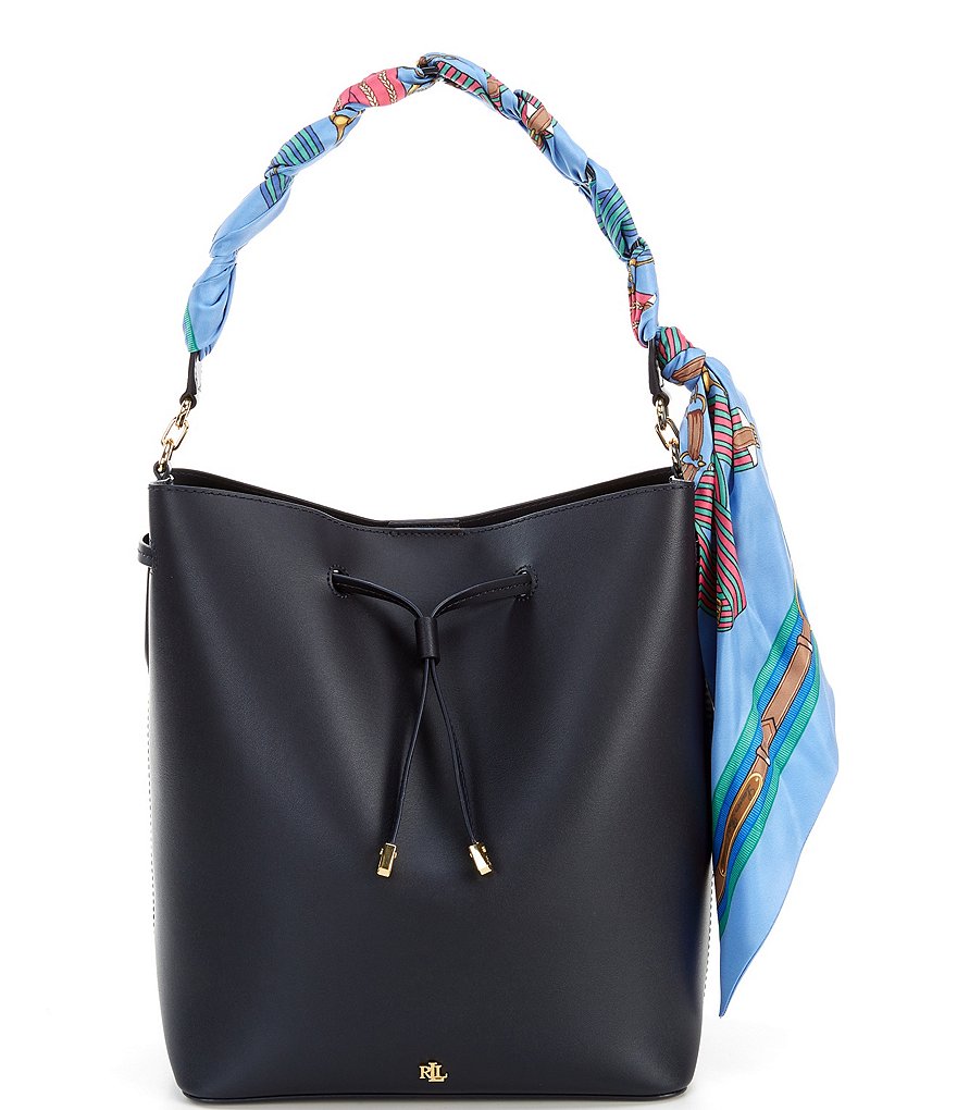 Lauren Ralph Lauren Debby Drawstring Printed Scarf Hobo Bag
