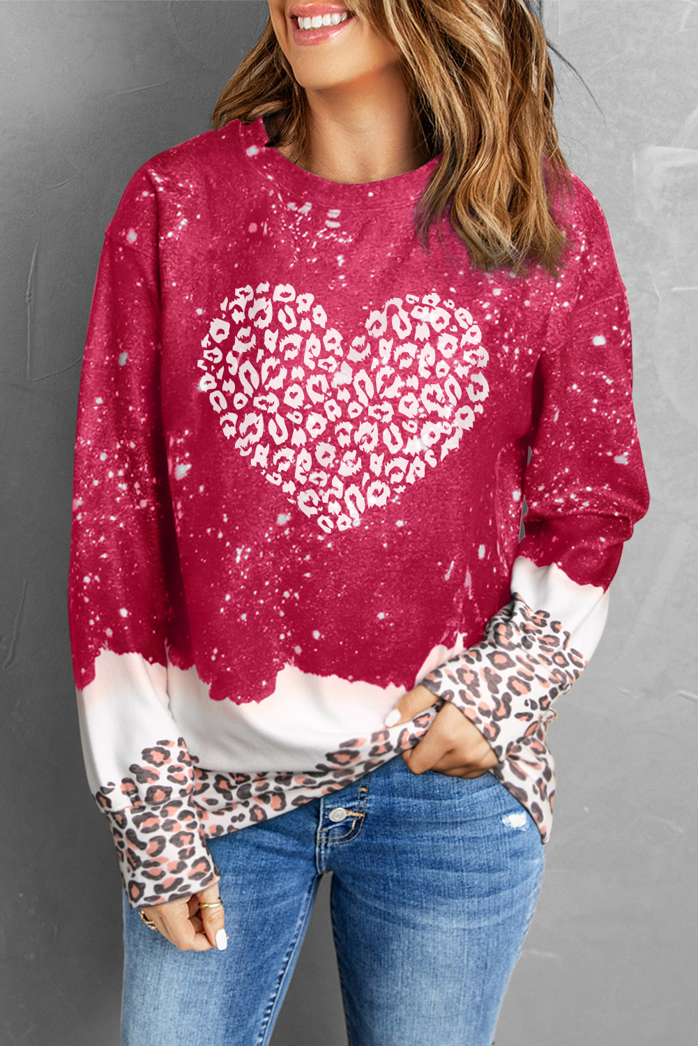 Racing Red Christmas Candy Cane Print Plus Size Sweatshirt