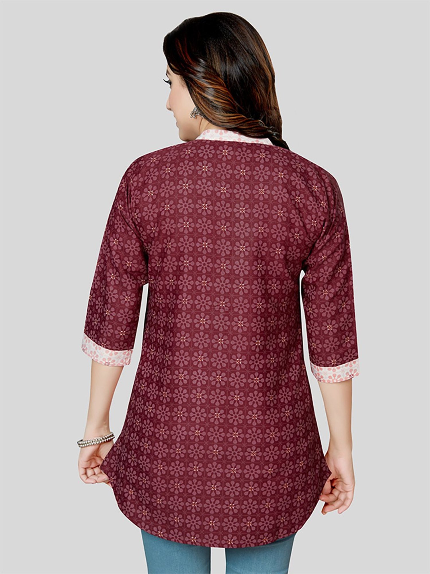 Fusion Beats Light Grey Embroidered A Line Kurta