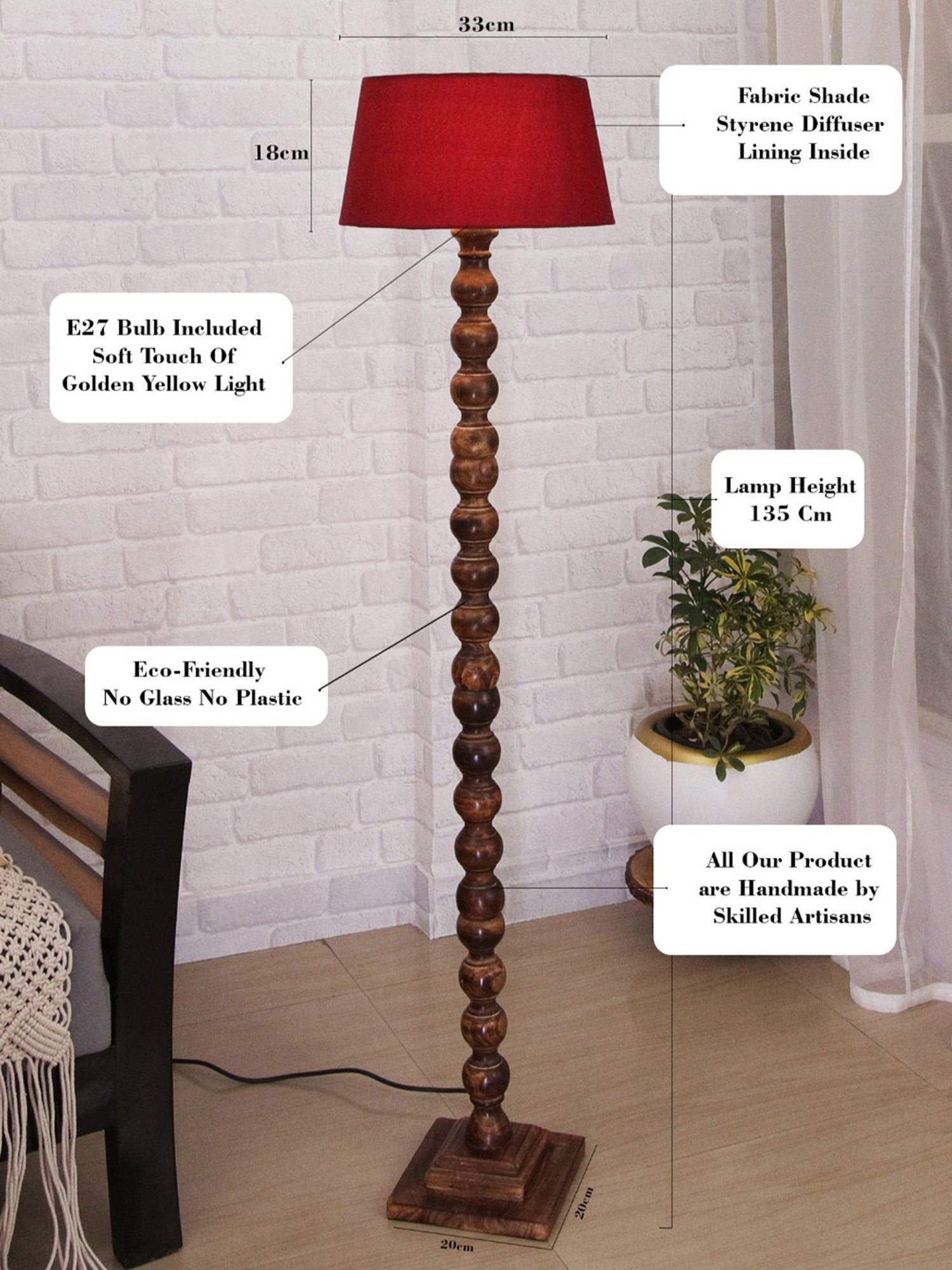 64" x 8.9" x 10.5" Smart Light Full Spectrum Floor Lamp (Includes LED Light Bulb) White - Verilux