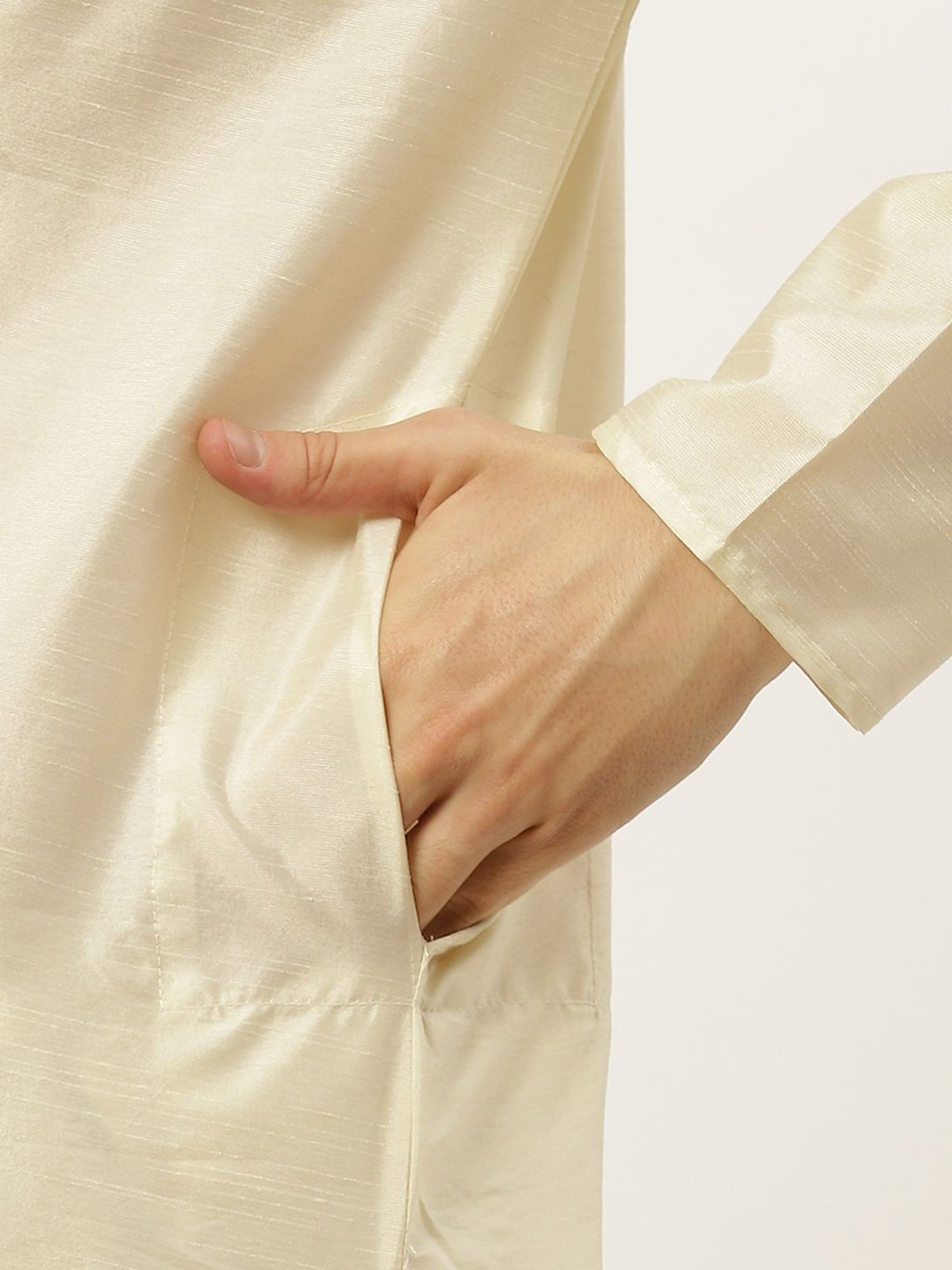 Jompers Peach & Beige Regular Fit Printed Kurta Set with Jacket