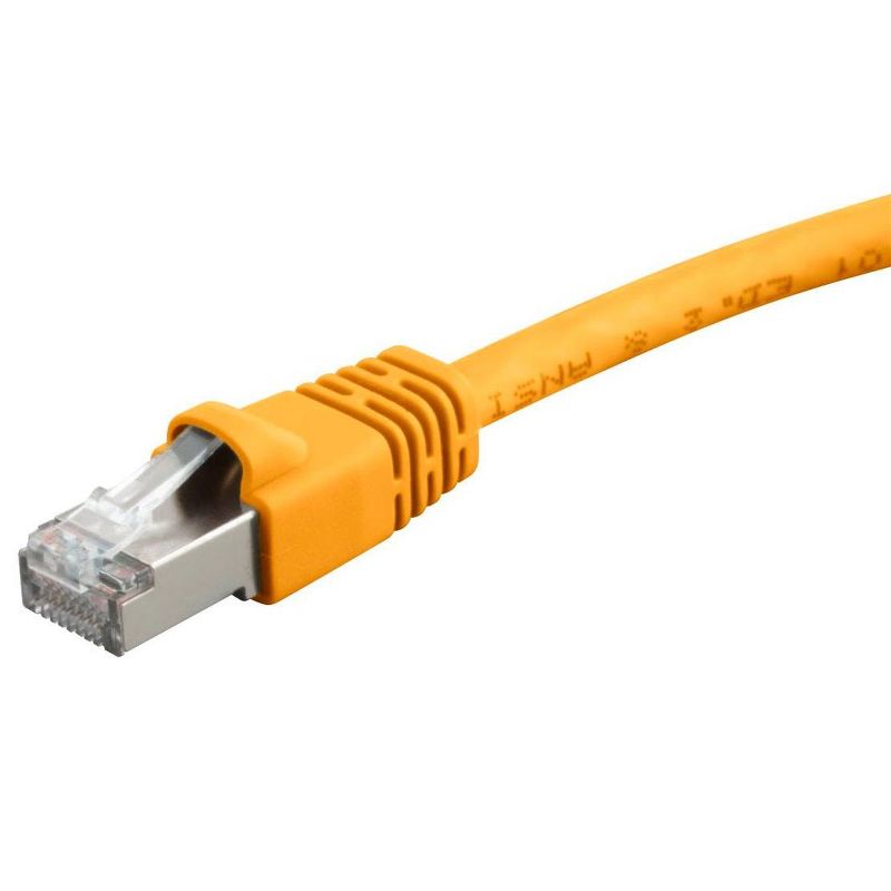 Monoprice Cat6A Ethernet Patch Cable - 0.5 Feet - Yellow | Network Internet Cord - RJ45, 550Mhz, STP, Pure Bare Copper Wire, 26AWG