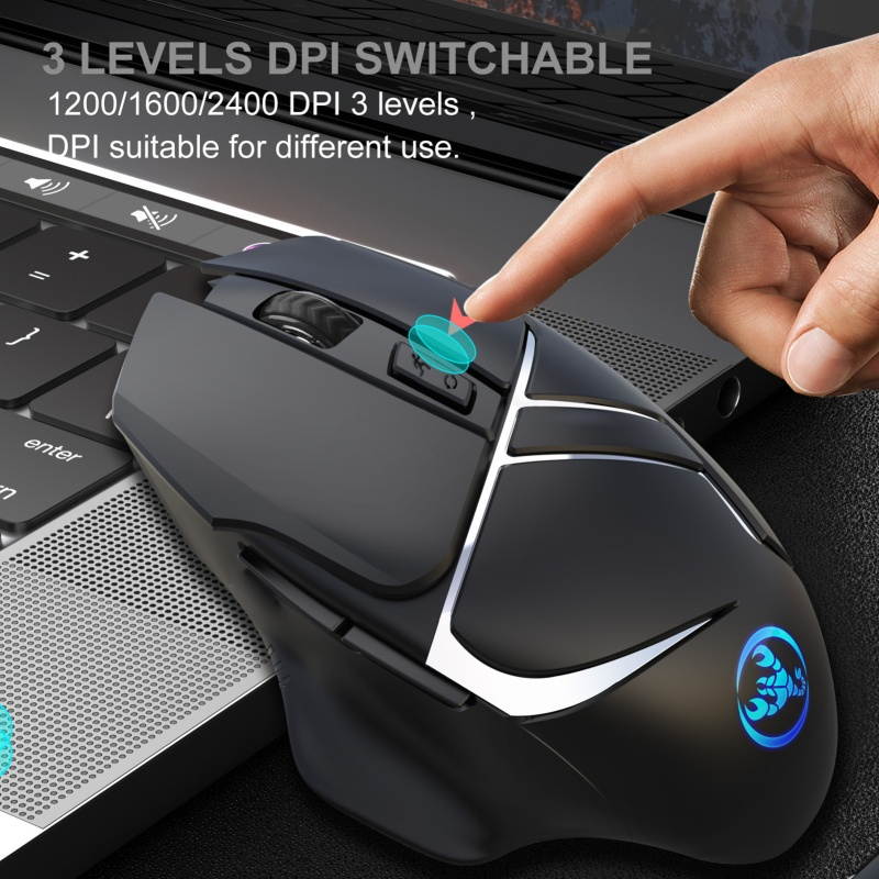 HXSJ T60 2400DPI 2.4GHz Rechargeable Wireless Gaming Mouse Computer Accessory