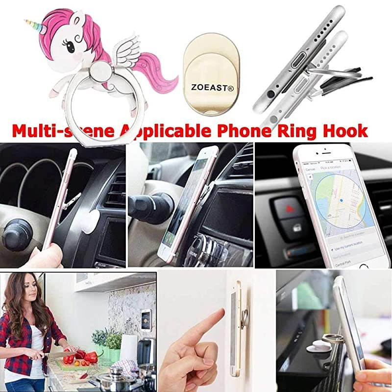 ZOEASTTM 3pcs  Grip Rainbow Unicorn Little Pony Universal 360&deg; Adjustable Holder Car Desk Hook Stand Stent Mount Kickstand Compatible with iPhone 11 XS XR Max X 8 Plus iPad 3pcs Unicorn