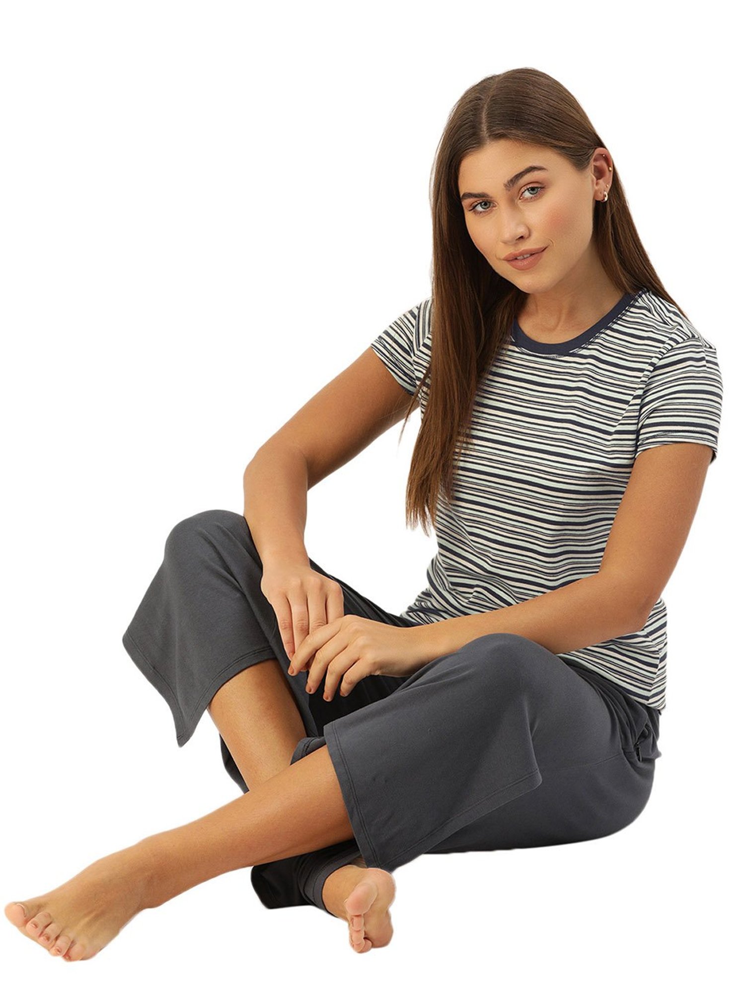 Enamor Multicolor Striped Tee