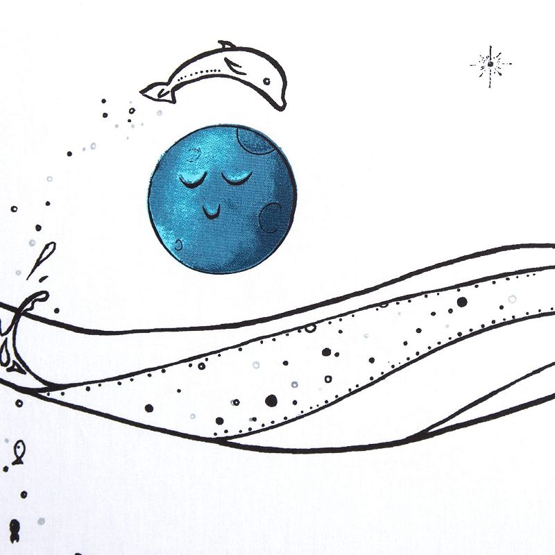 JumpOff Jo Fitted Mini Crib Sheet, Cotton Crib Sheet for Miniature Sized Crib Mattresses, Hypoallergenic and Breathable, 24" x 38", Moonlight Mermaid