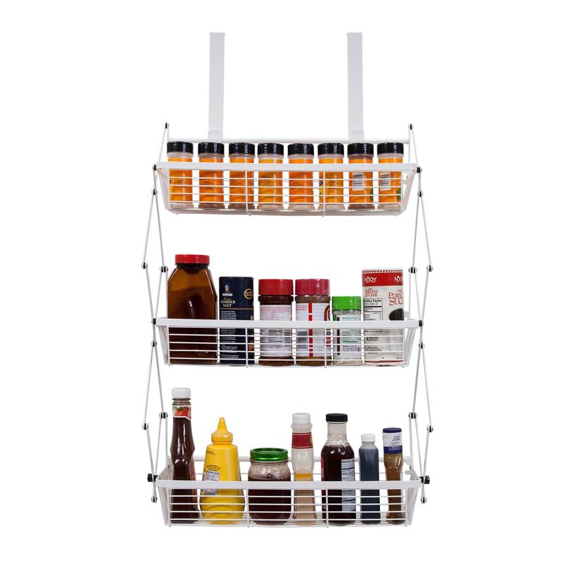 Shoe Mountain Metal Indoor Outdoor Over the Door Hanging Foldable Rack, White