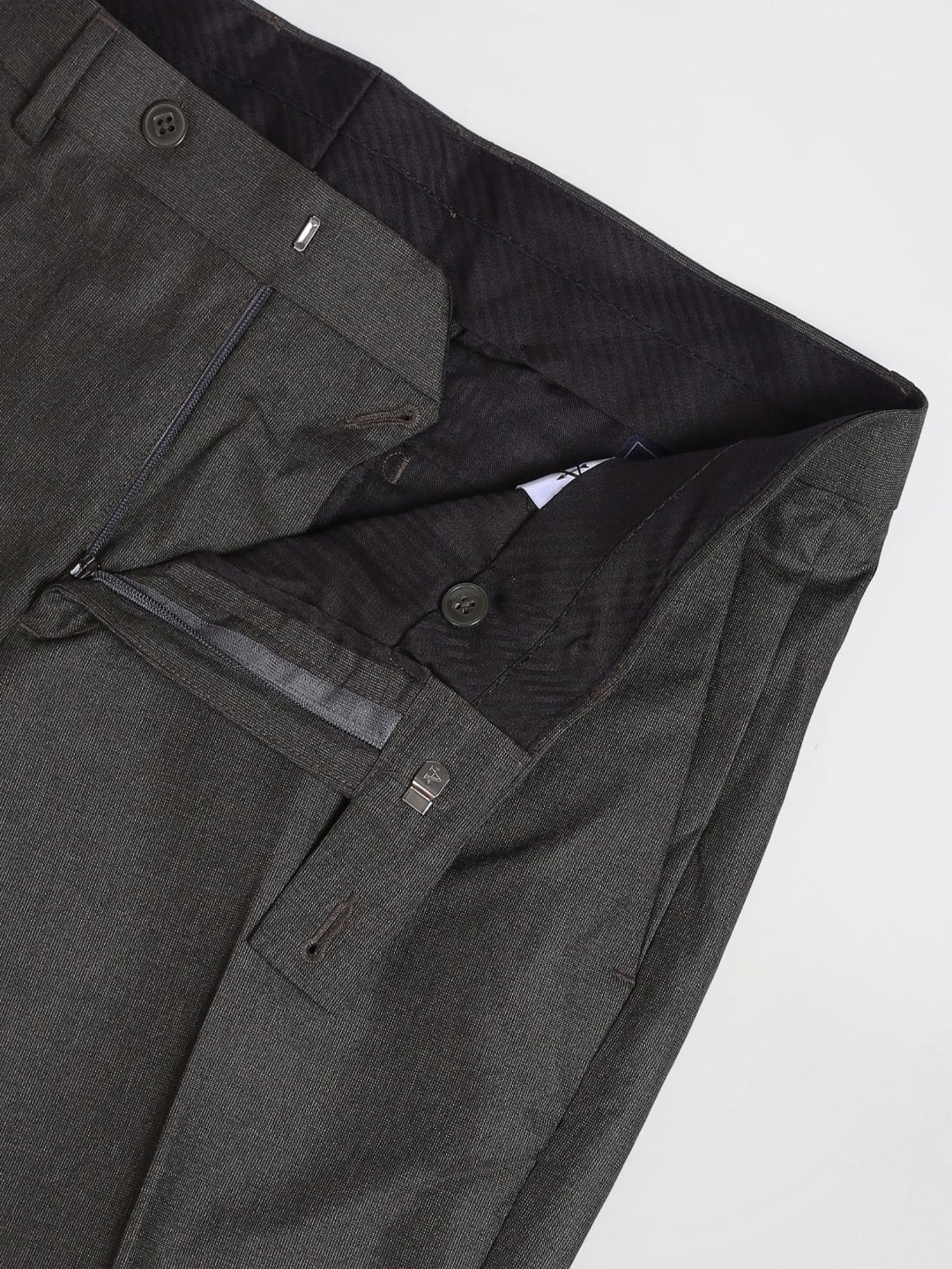 Arrow Grey Regular Fit Texture Trousers