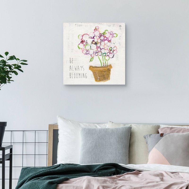 Be Always Blooming By Kellie Day Wrapped Unframed Canvas Art Print - Masterpiece Art Gallery