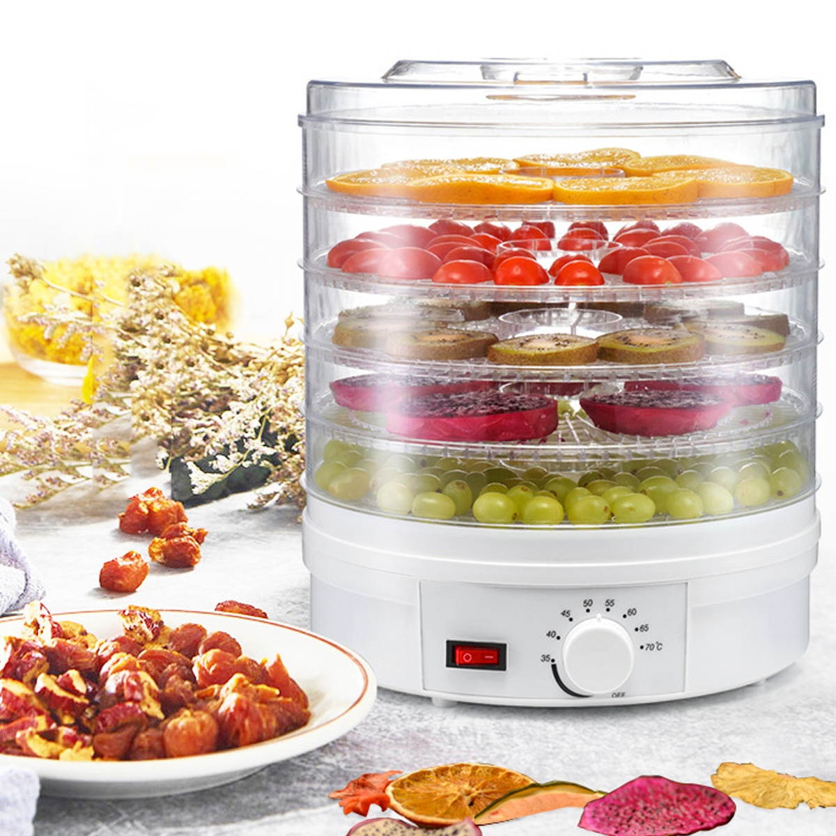 Dehydration Dryer Dried Fruit Machine Household Fruit Dryer Food Dehydrator Meat Medicinal Food Air Dryer-AU Plug