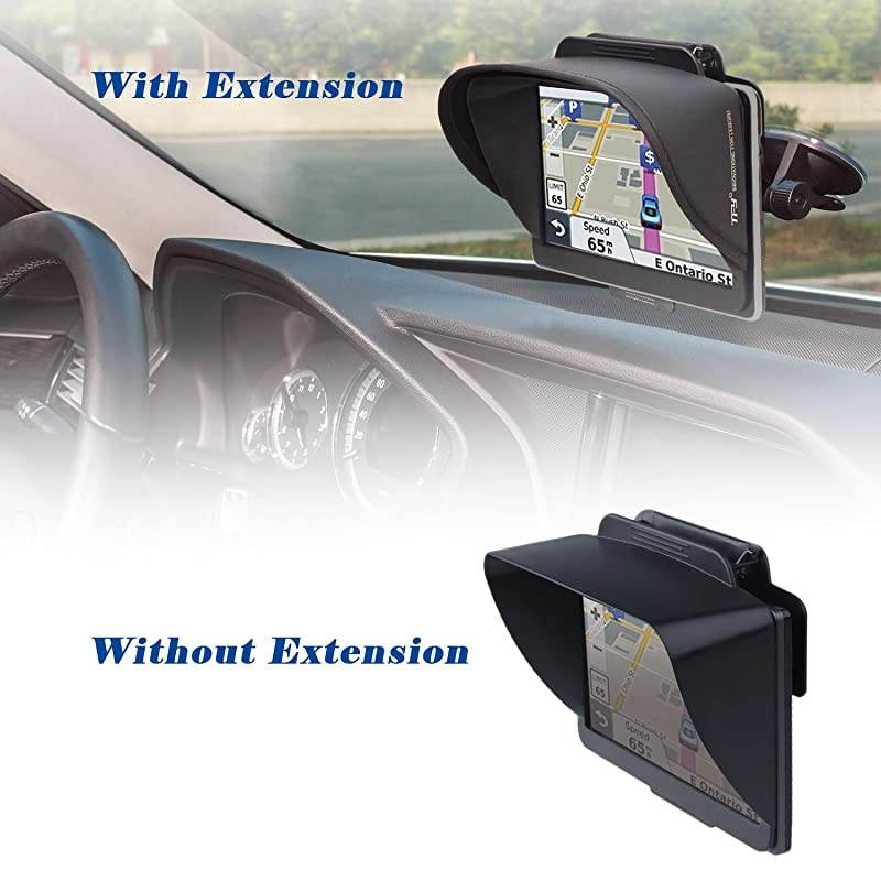 GPS Navigation Sun Shade Visor Plus Flexible Visor Extension Piece for Garmin nuvi 42LM 43Inch Portable GPS and Other 5Inch GPS