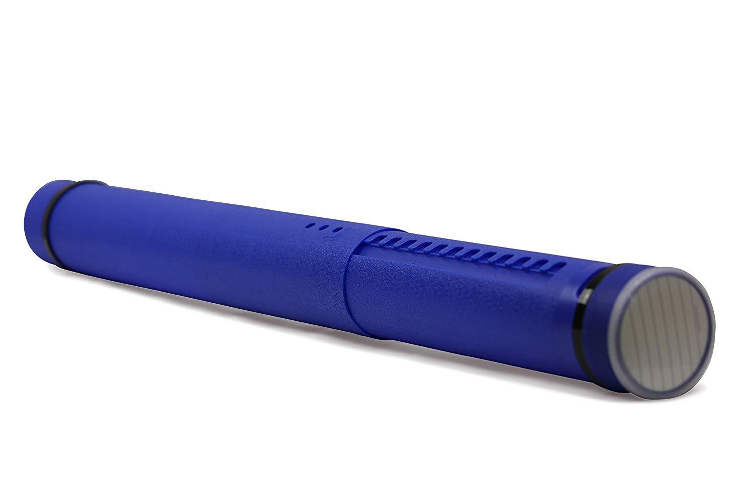 Nozlen Document Poster Tube - Blue Plastic Storage Tube Expands from 24.5" upto 40" with Clear ID Card Cap - Water and Light Resistant - Telescoping For Posters, Artwork and Drawings Model DT3204