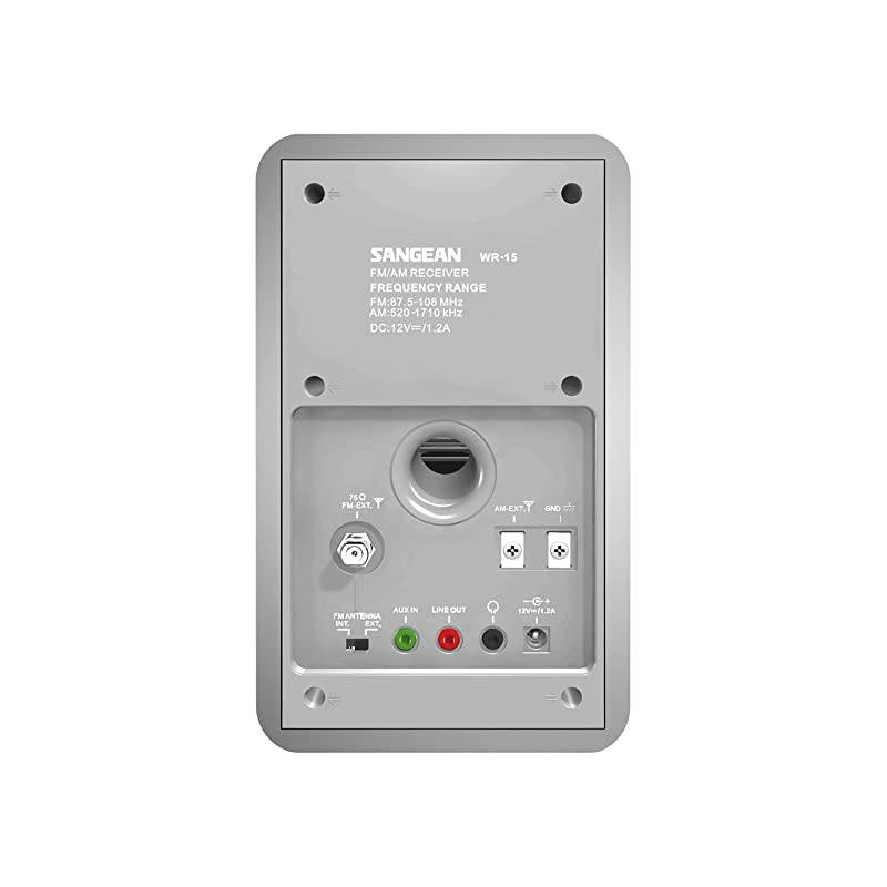 WR15SR AMFM Table Top Wooden Radio Silver Piano Finish