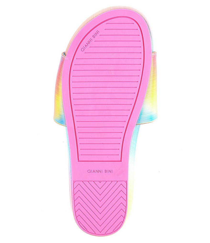 Gianni Bini Summatime Rainbow Banded Wedge Pool Slides