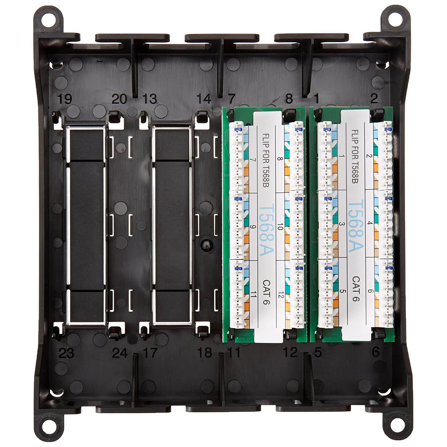 Leviton 476TM-612 Twist and Mount Patch Panel, 12 CAT 6 Ports