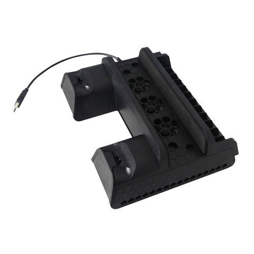 Deco Gear Vertical Dual Controller Charging Dock for PS4/ PS4 Slim/ PS4 Pro with 2 High Speed Cooling Fans and Slot for 12 Games