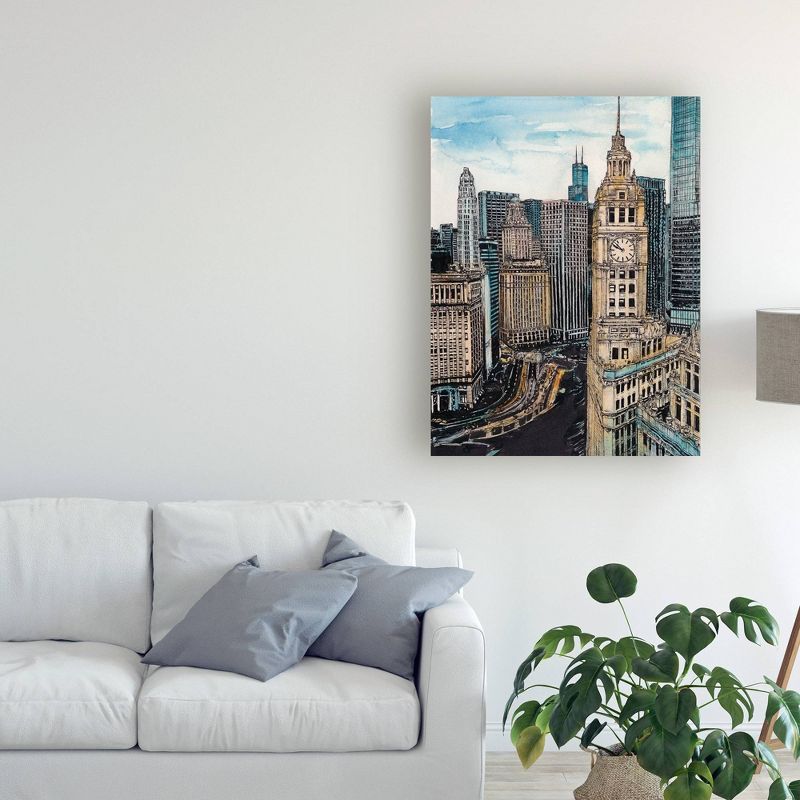 35" x 47" Us Cityscape Chicago by Melissa Wang - Trademark Fine Art
