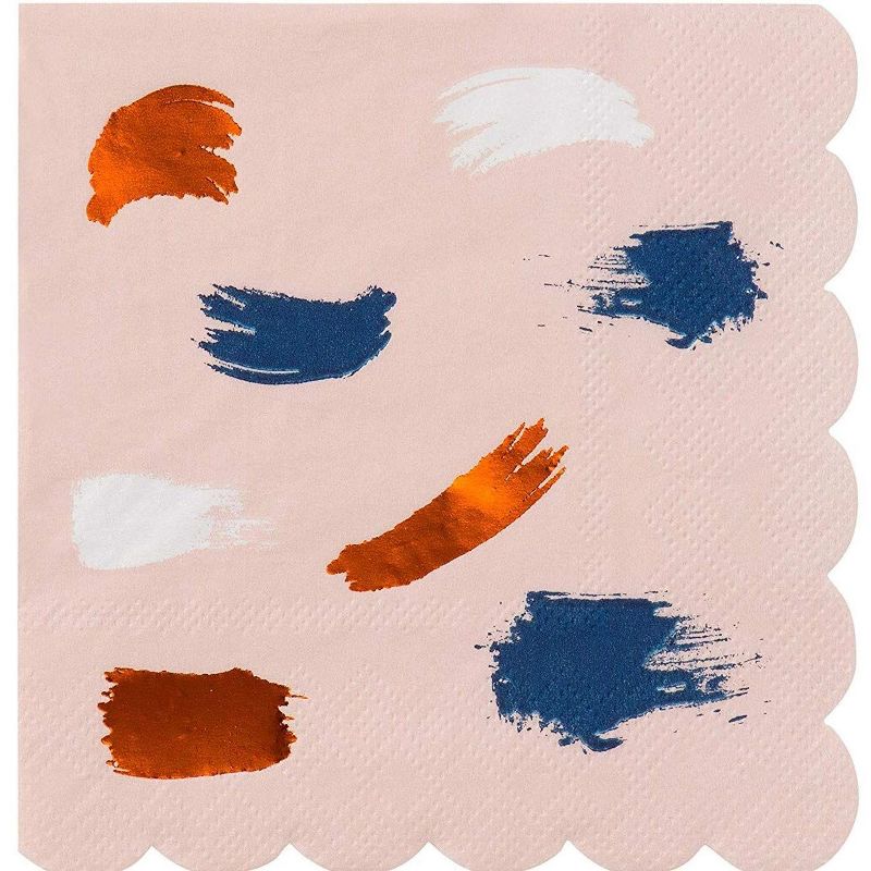 Juvale 50-Pack Abstract Scalloped Edge Disposable Cocktail Paper Napkins 5 x 5 in