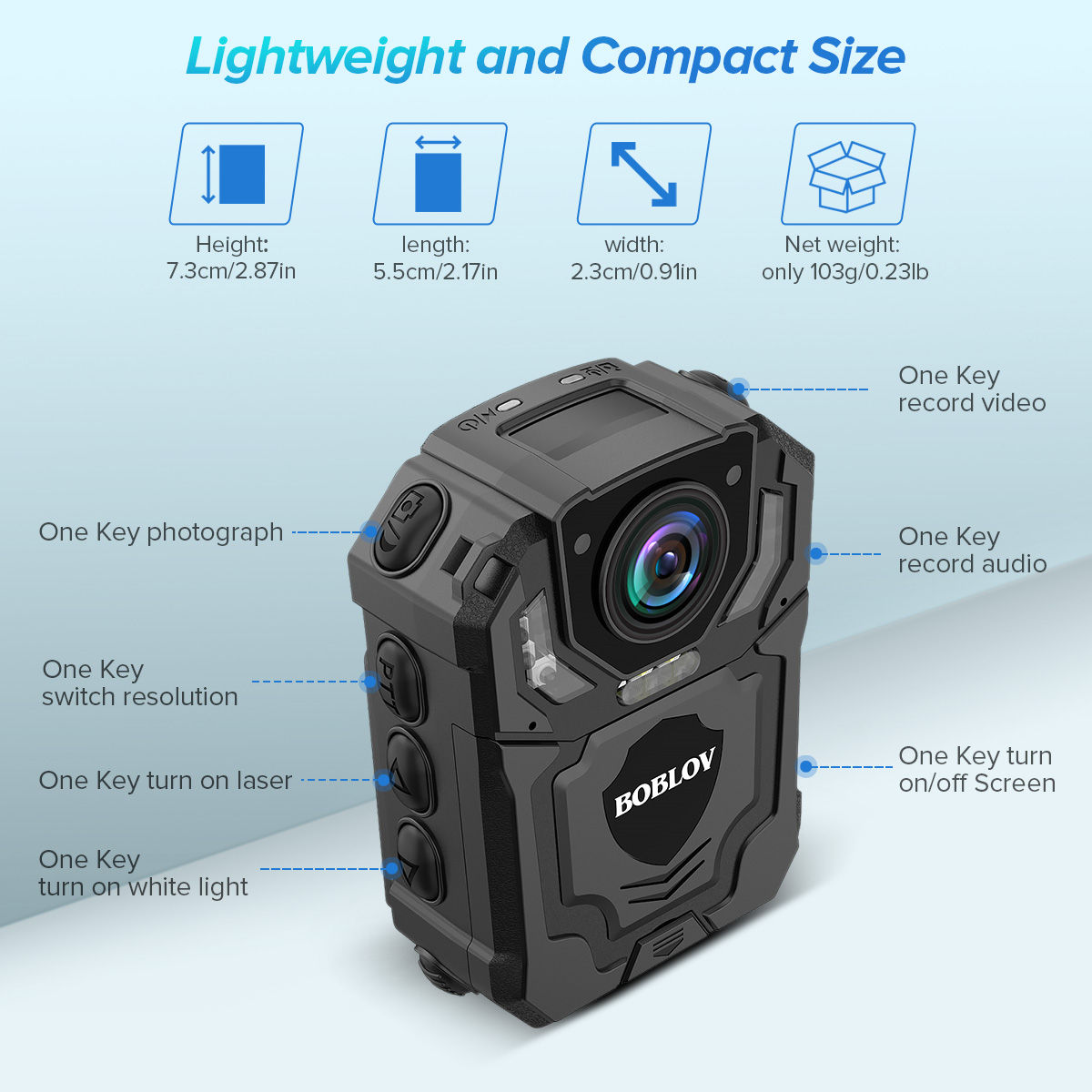 BOBLOV T5 1296P Body Camera with Audio Recording Wearable Police Body Camera for Law Enforcement, Night Vision, Loop Recording, Expand Memory Supported Max 128G