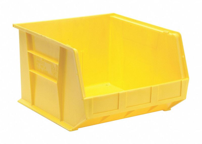 QUANTUM STORAGE SYSTEMS QUS270YL Yellow Hang and Stack Bin, 18"L x 16-1/2"W x