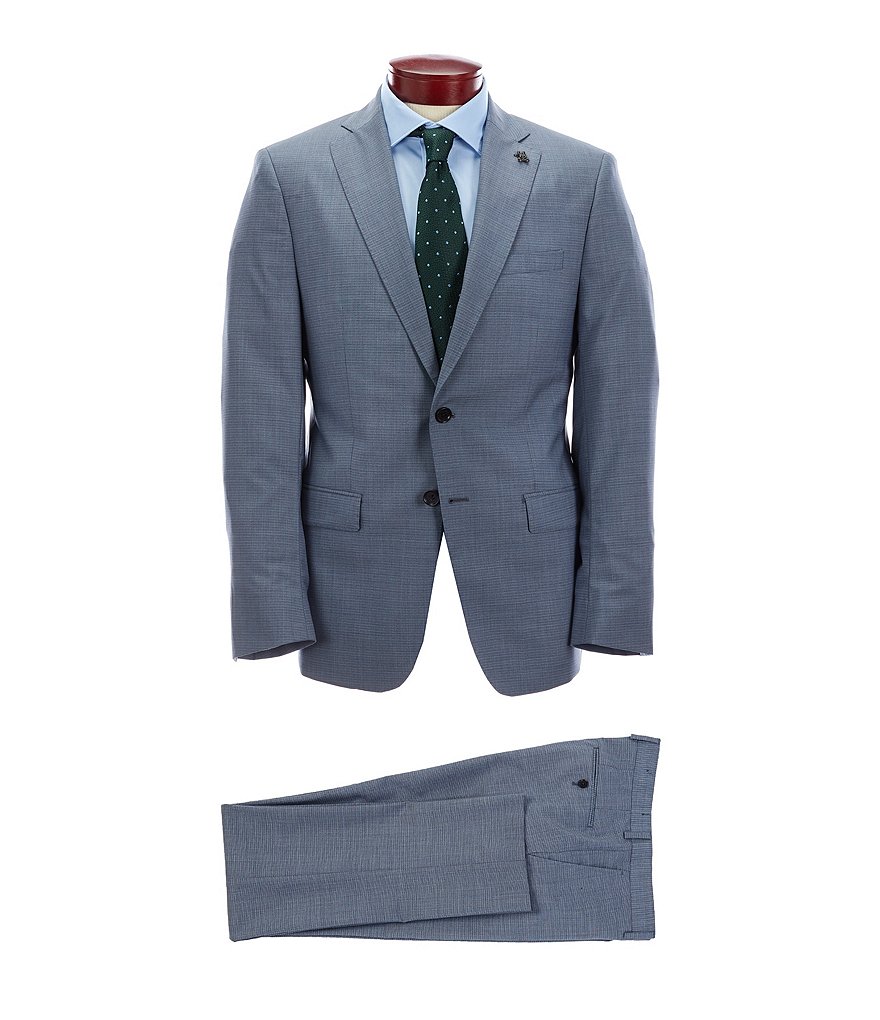 Psycho Bunny Slim Fit Fancy Light Blue Wool Suit