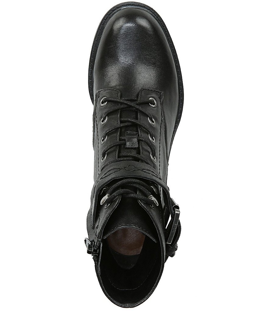 Zodiac Gemma Leather Buckle Strap Detail Lug Sole Block Heel Combat Booties