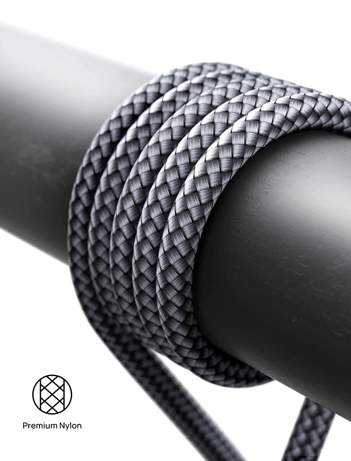 USB Type C Cable 3A Fast Charging JSAUX [2-Pack 6.6Ft] USB-C Charge Nylon Braided Cord for Samsung Galaxy S20 S10 S9 S8USB C Charger and More-Grey